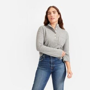 Everlane Recashmere Button Mockneck Sweater | Size L